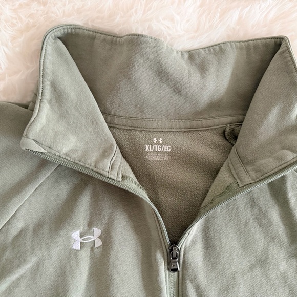 Women’s Under Armour Olive Quarter-Zip Sweatshirt - Size XL - Picture 3 of 9